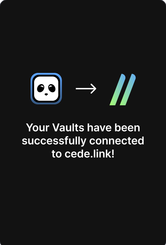 vaults successfully connected to cede link